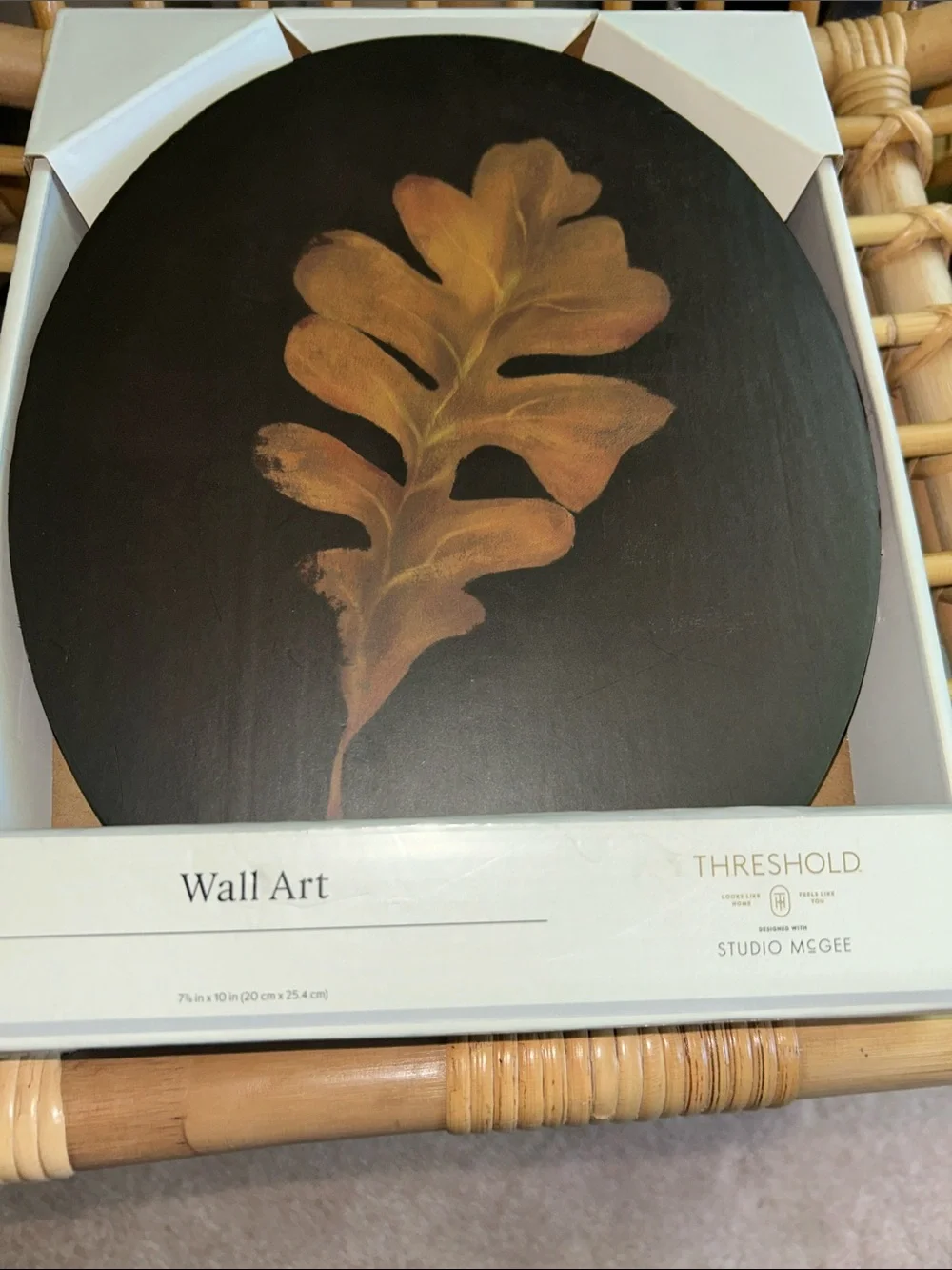 Studio McGee Moody Leaf Painted Board Wall Art
